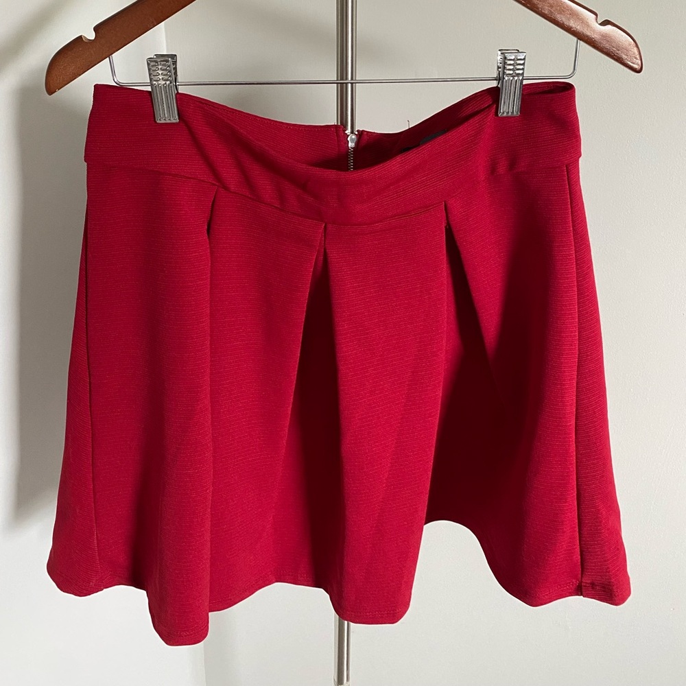 The Limited Mini Skirt Red Box Pleat Front